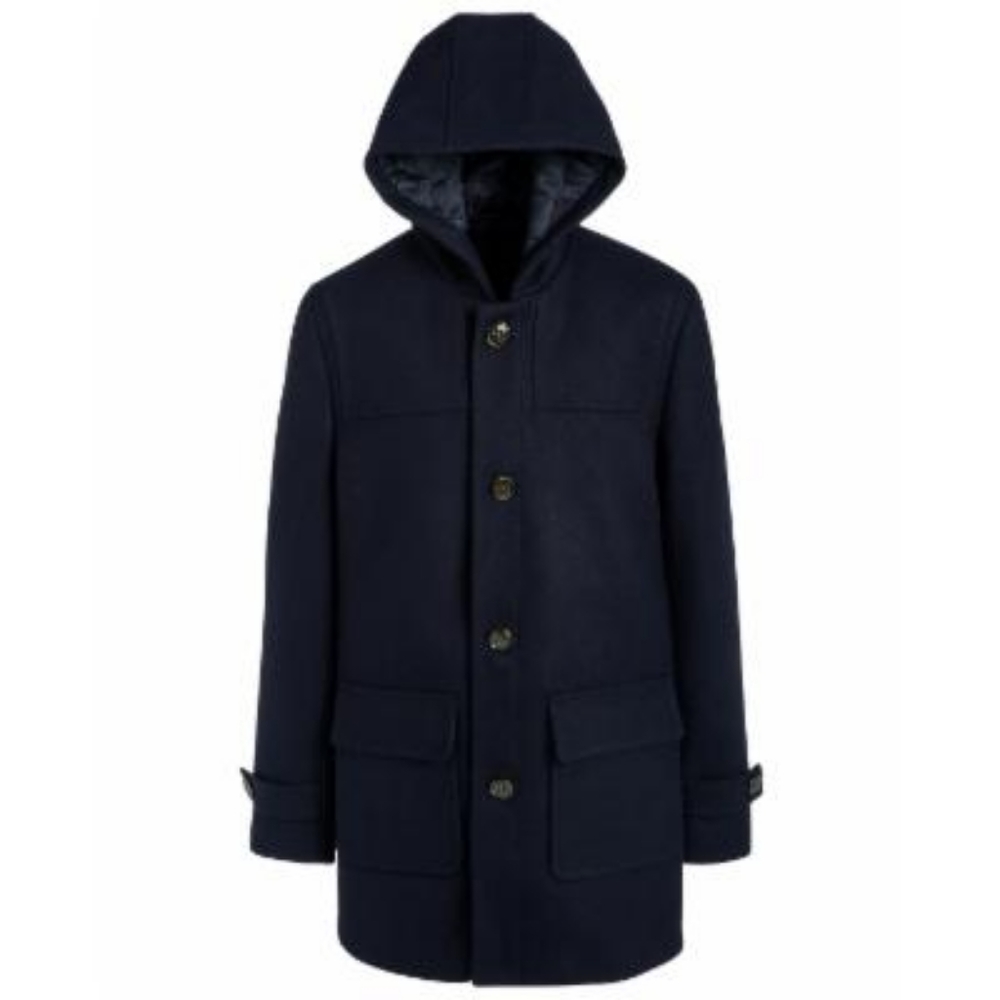 Lauren Ralph Lauren Big Boys Classic-Fit Dark Navy Blue Hooded Overcoat - Dark N